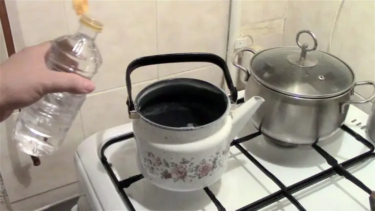 clean tea kettle with vinegar